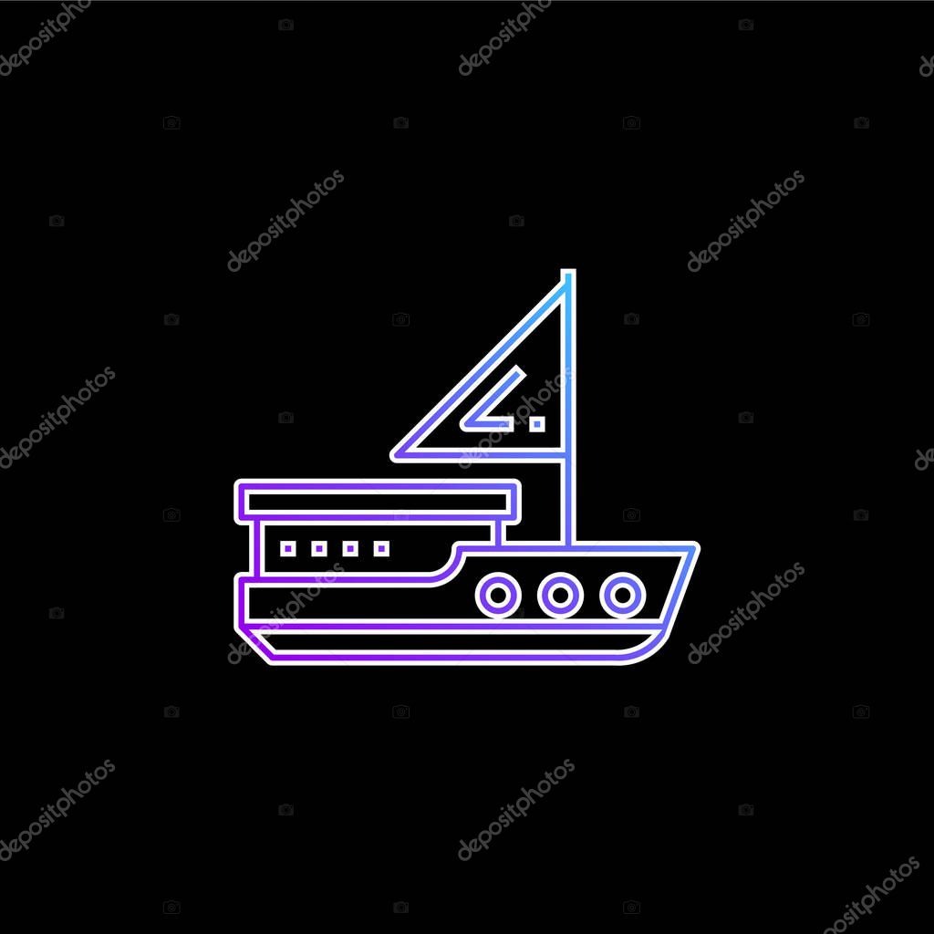 Boat blue gradient vector icon