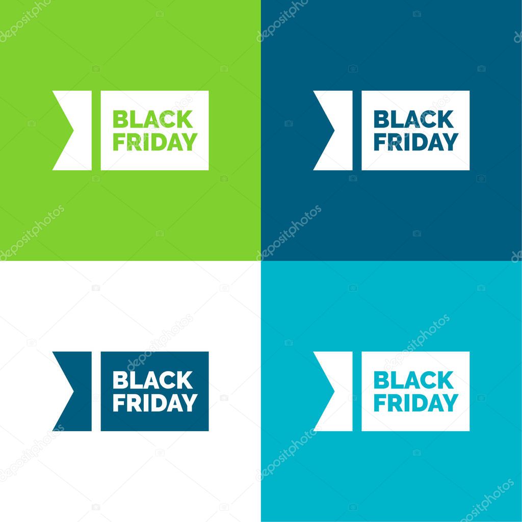 Black Friday Flat four color minimal icon set