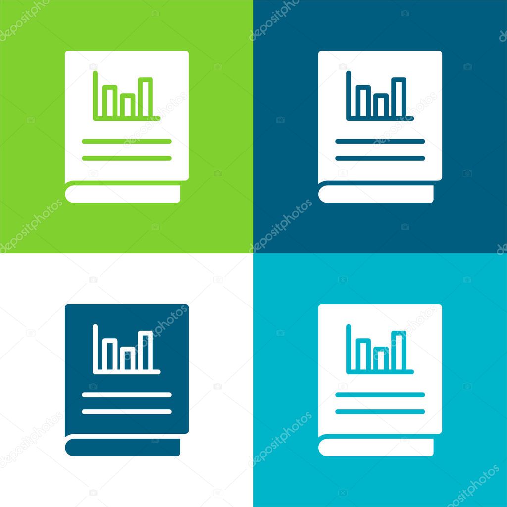 Accounts Flat four color minimal icon set