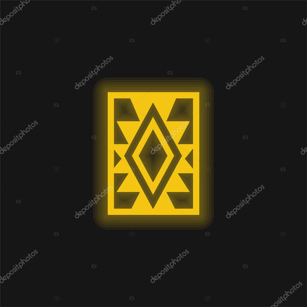 Artisanal Rug Of Mexico yellow glowing neon icon