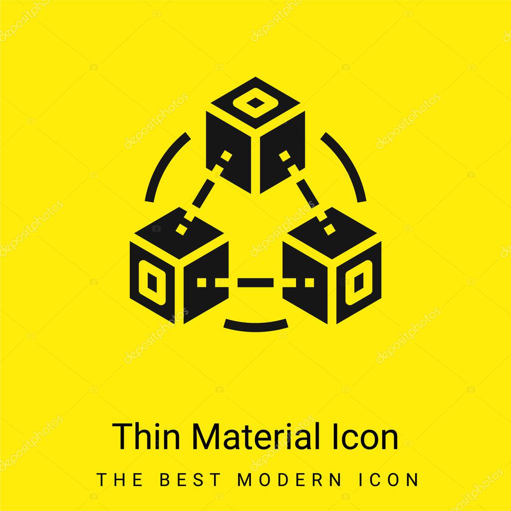 Blockchain minimal bright yellow material icon