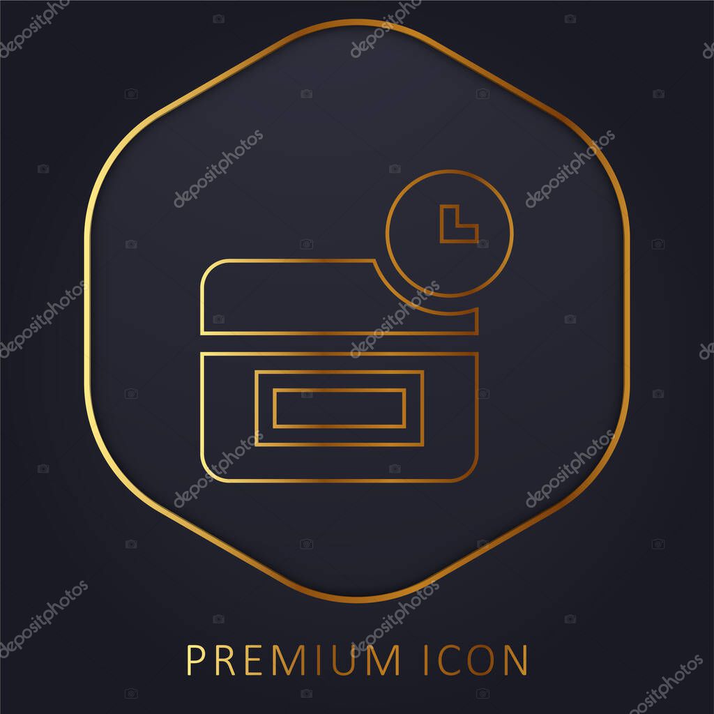 Anti Age golden line premium logo or icon