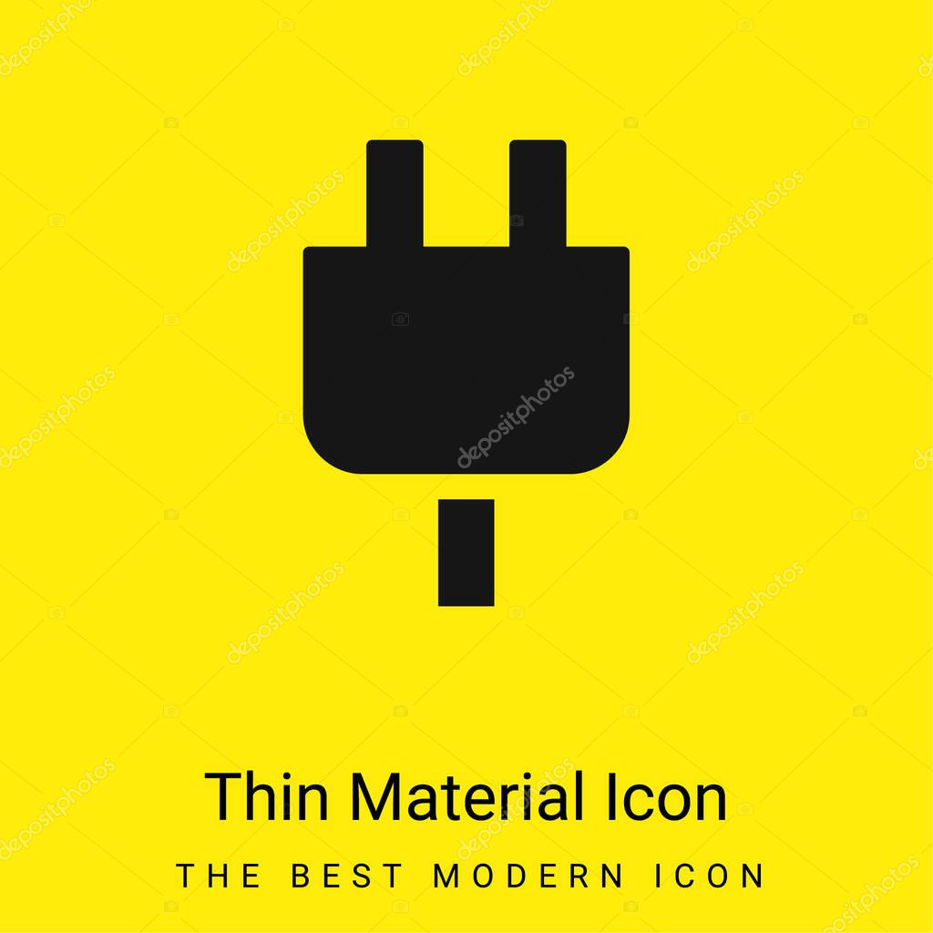 Black Plug Head minimal bright yellow material icon