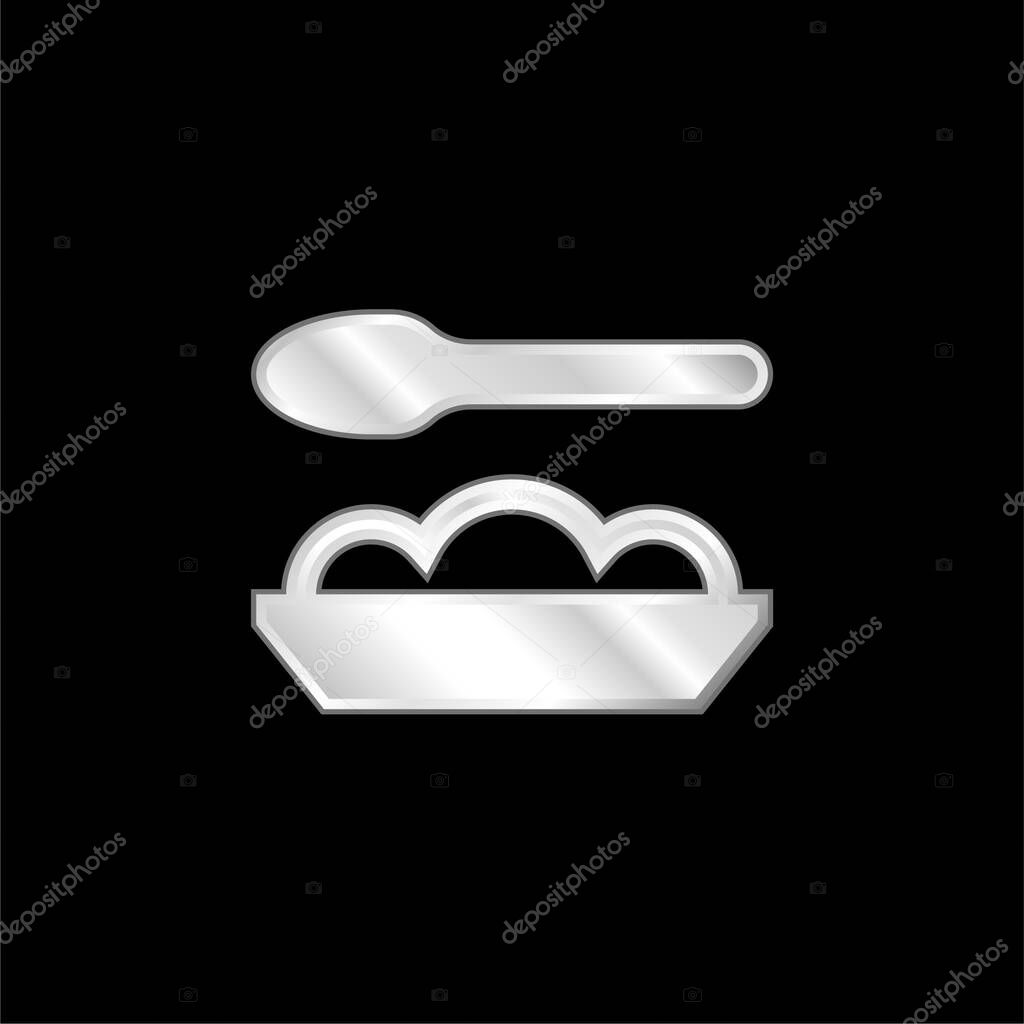 Baby Food silver plated metallic icon
