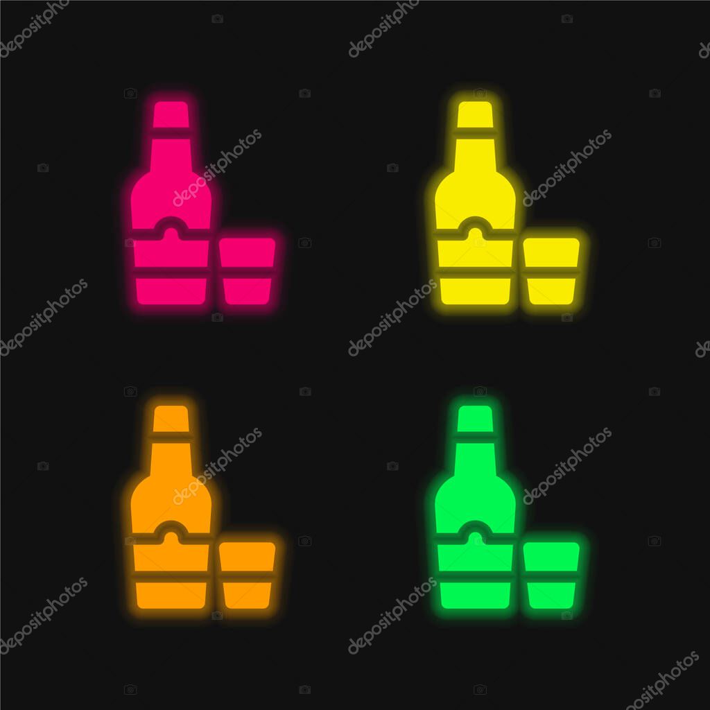 Arak four color glowing neon vector icon