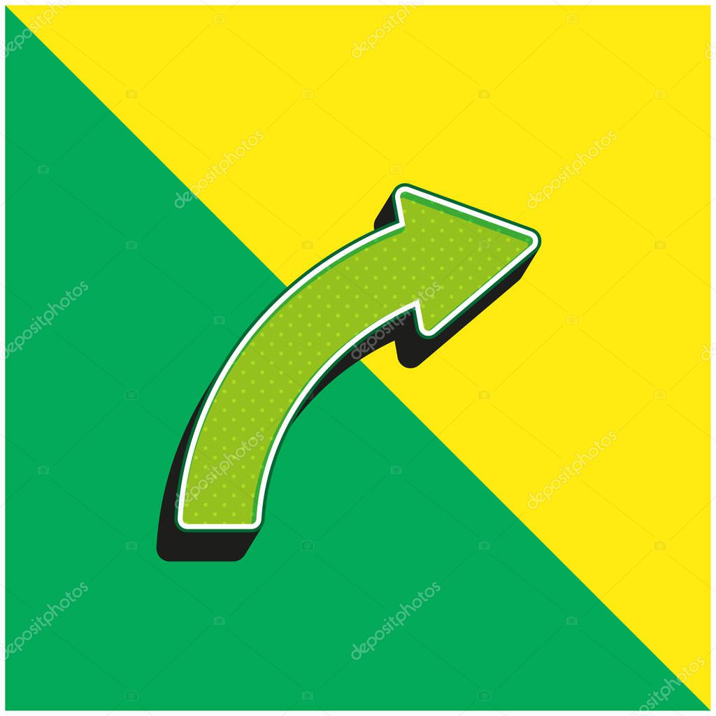 Ascending Arrow Green and yellow modern 3d vector icon logo