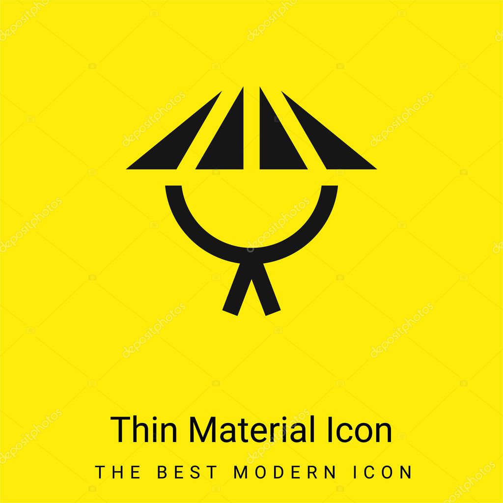 Bamboo Hat minimal bright yellow material icon