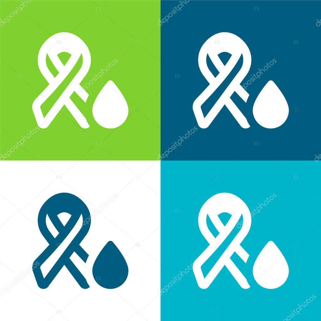 Blood Test Flat four color minimal icon set