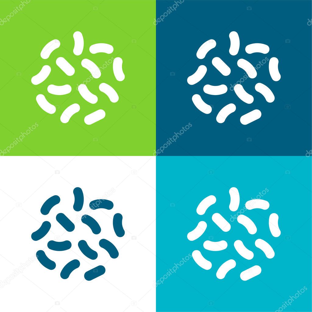 Bacteria Flat four color minimal icon set