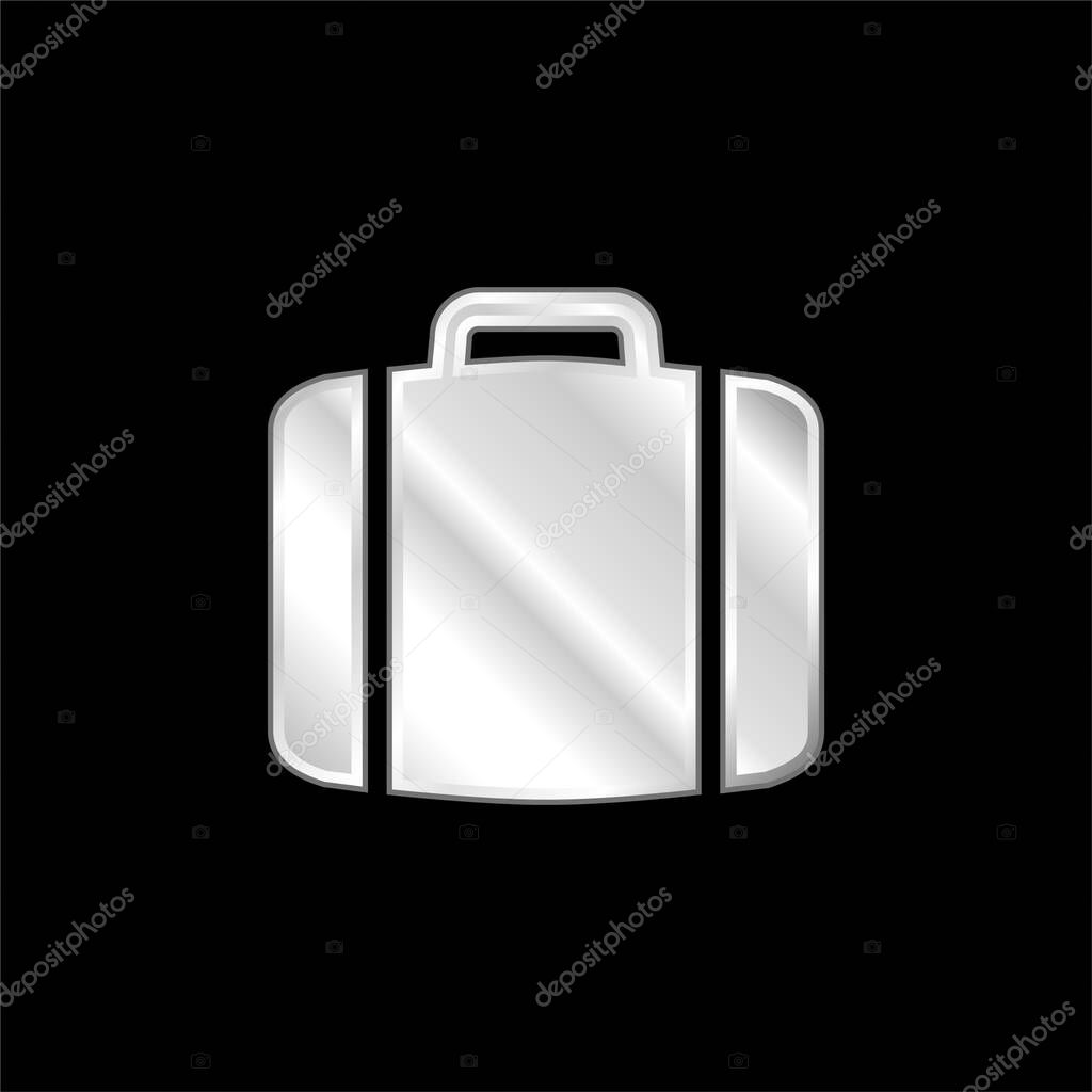 Baggage silver plated metallic icon