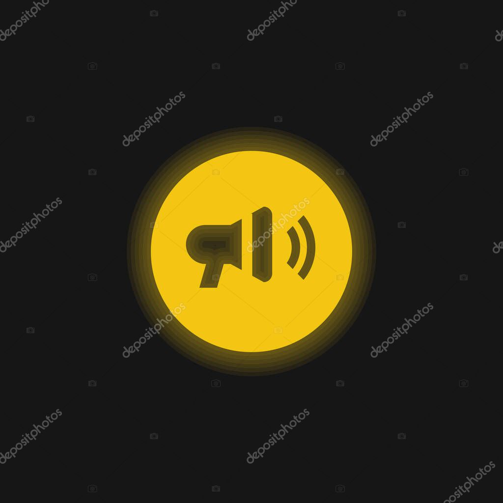 Announcement yellow glowing neon icon