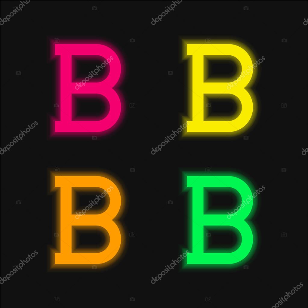 Bold four color glowing neon vector icon