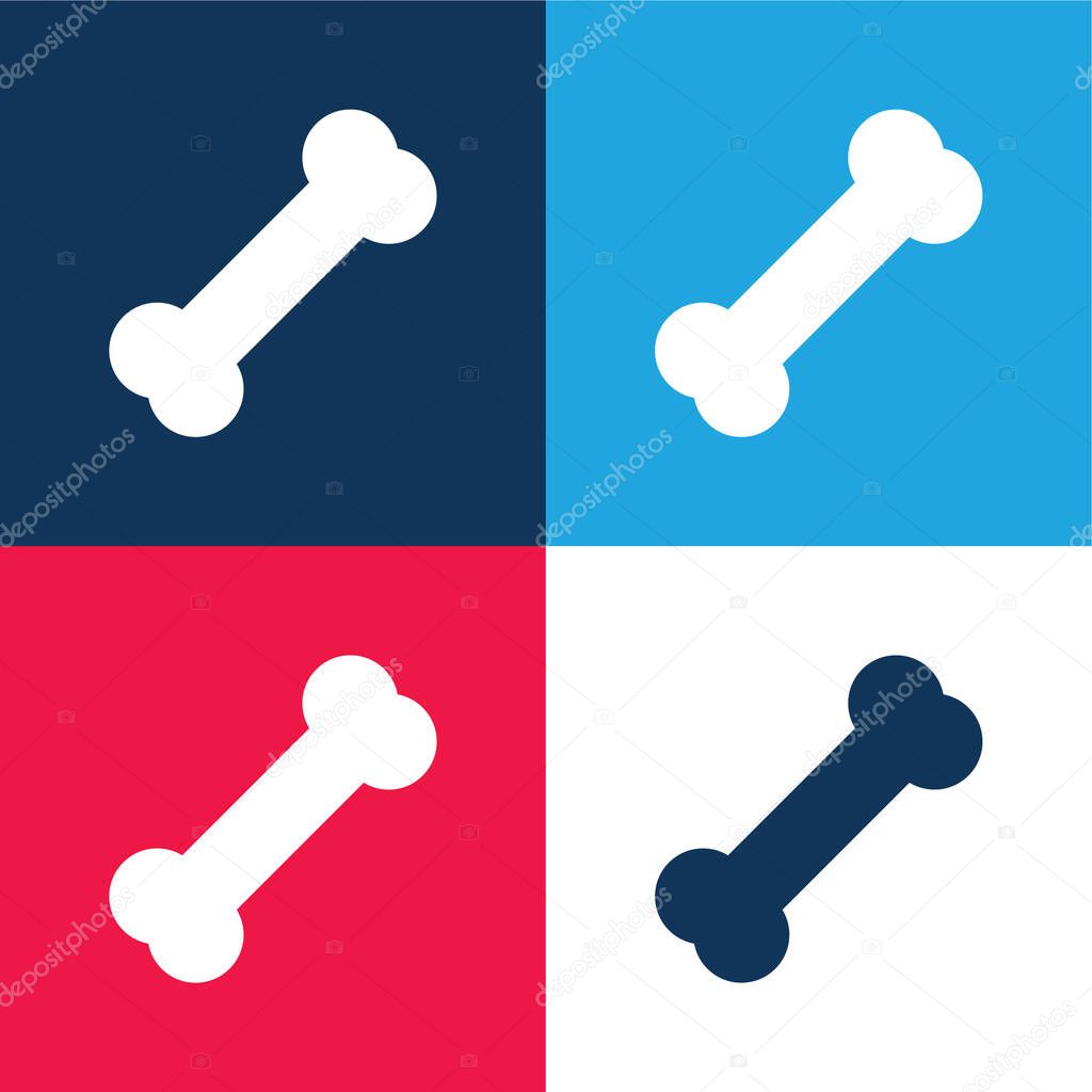Bone blue and red four color minimal icon set