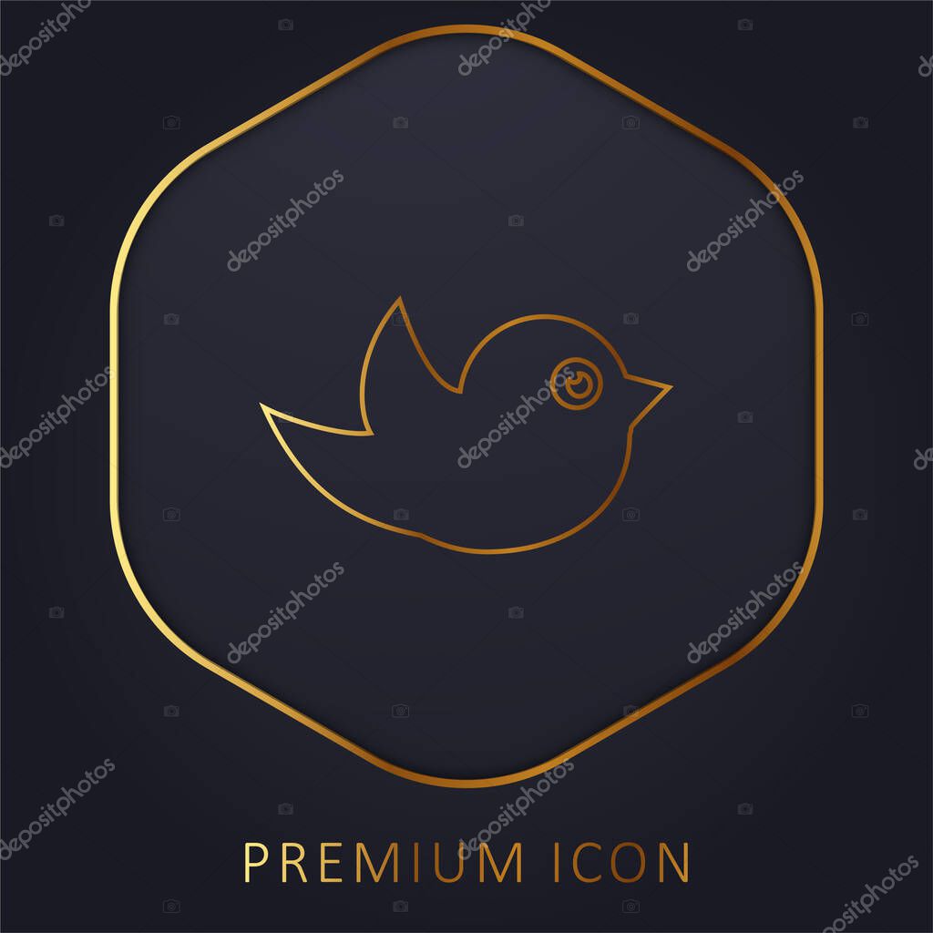 Black Bird golden line premium logo or icon