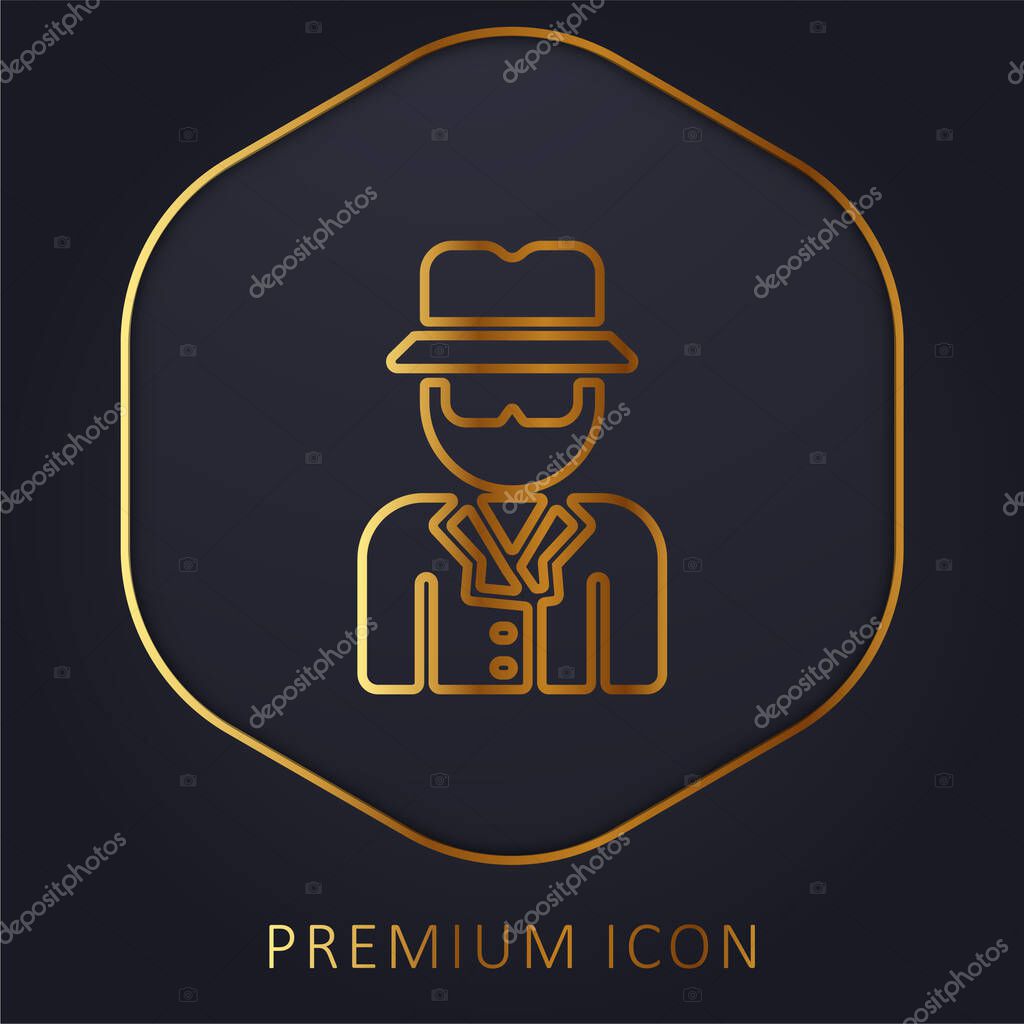 Anonymous golden line premium logo or icon
