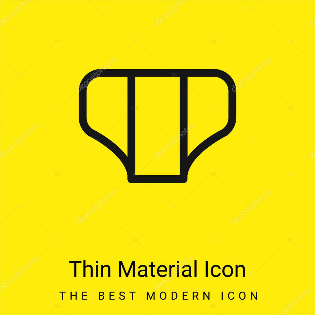 Baby Diaper Outline minimal bright yellow material icon