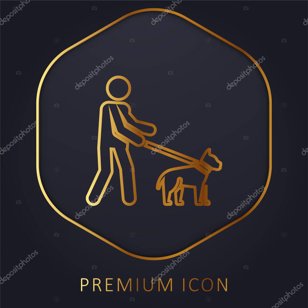 Blind golden line premium logo or icon