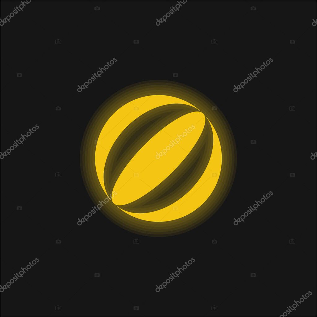 Ball yellow glowing neon icon