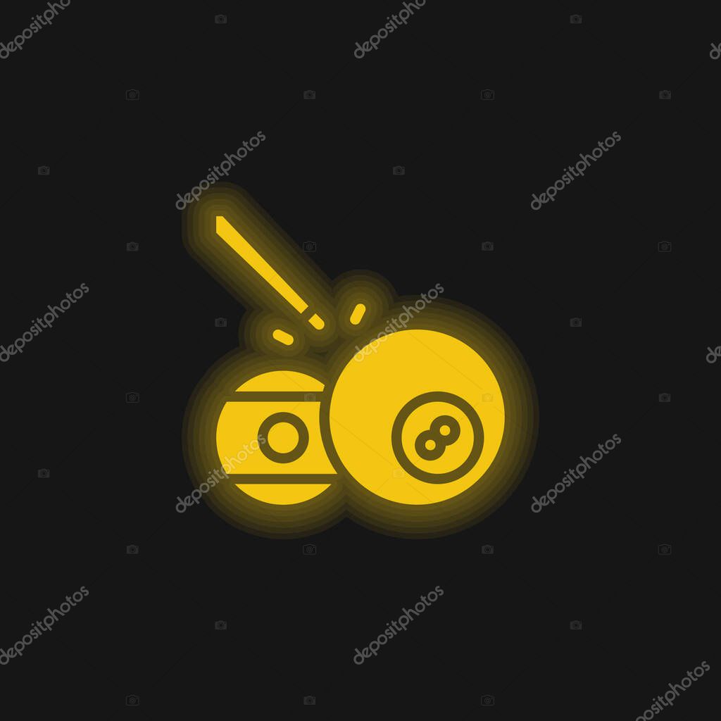 Ball Pool yellow glowing neon icon