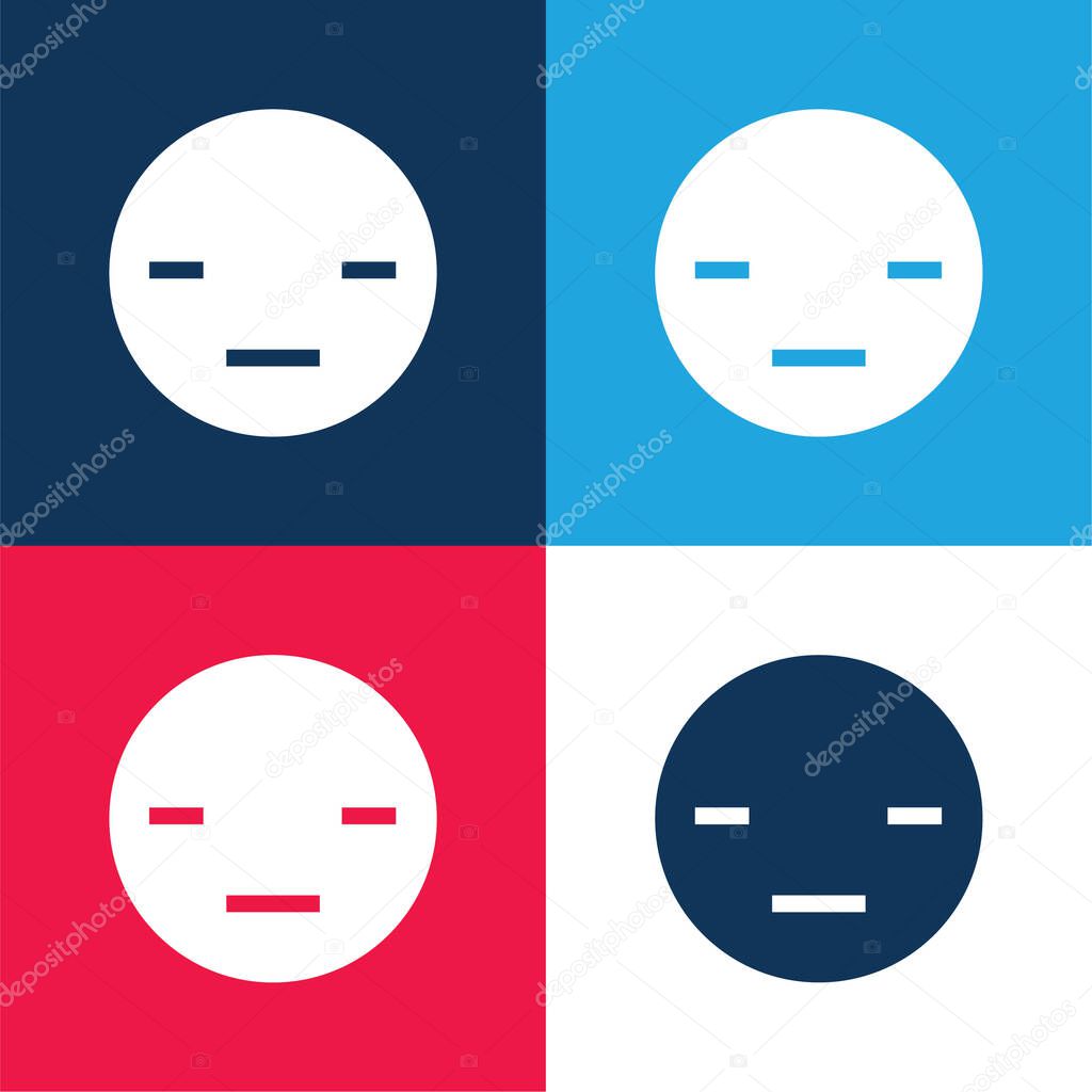 Boring blue and red four color minimal icon set