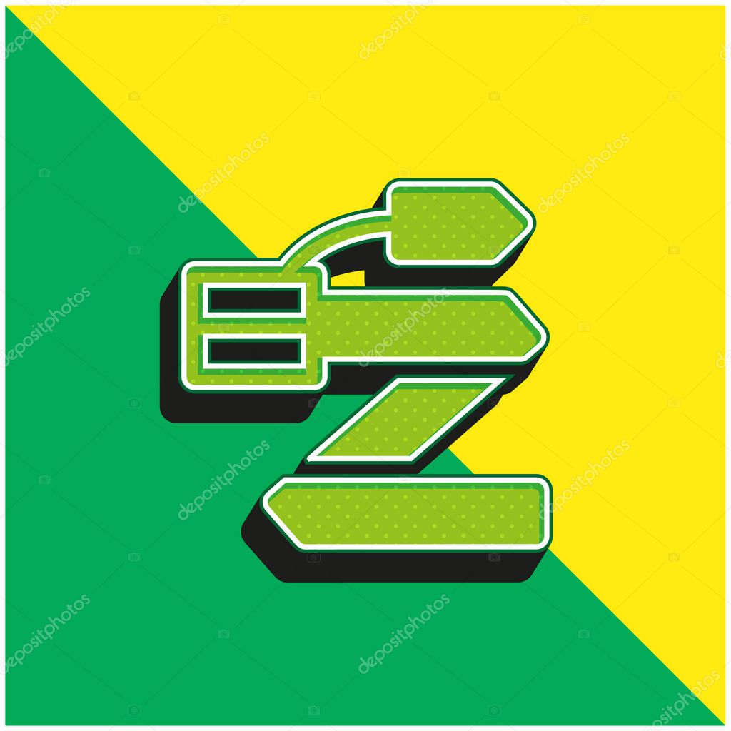 Belt Green and yellow modern 3d vector icon logo