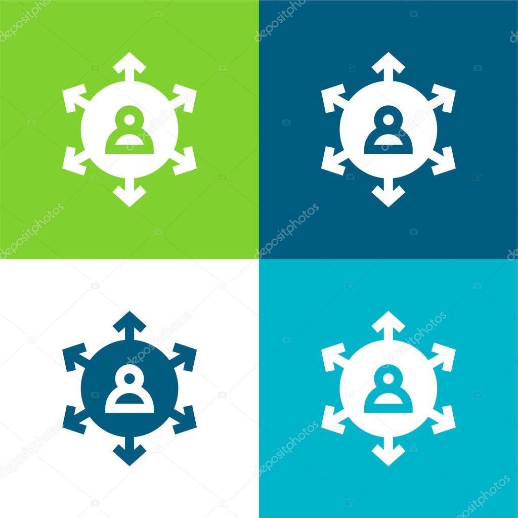 Affiliate Marketing Flat four color minimal icon set