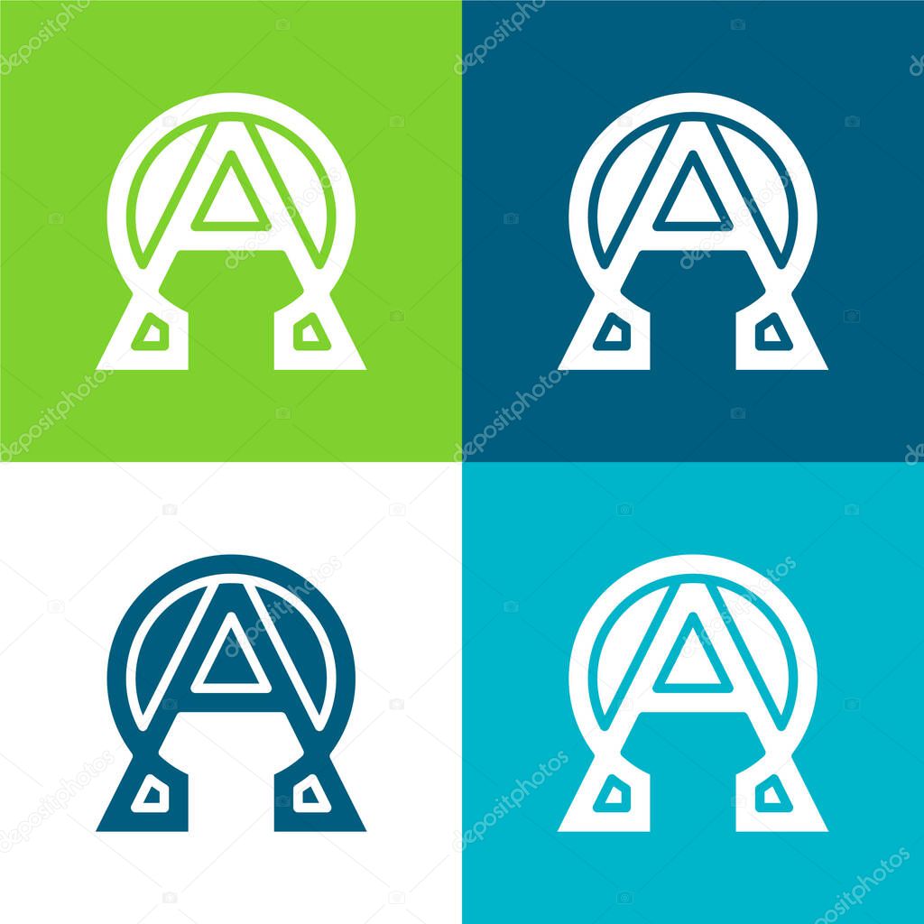 Alpha And Omega Flat four color minimal icon set