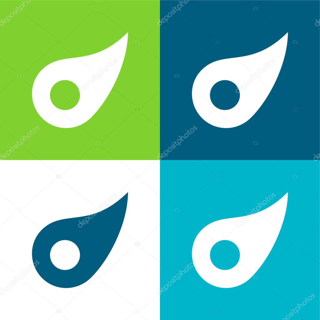 Asteroid Flat four color minimal icon set