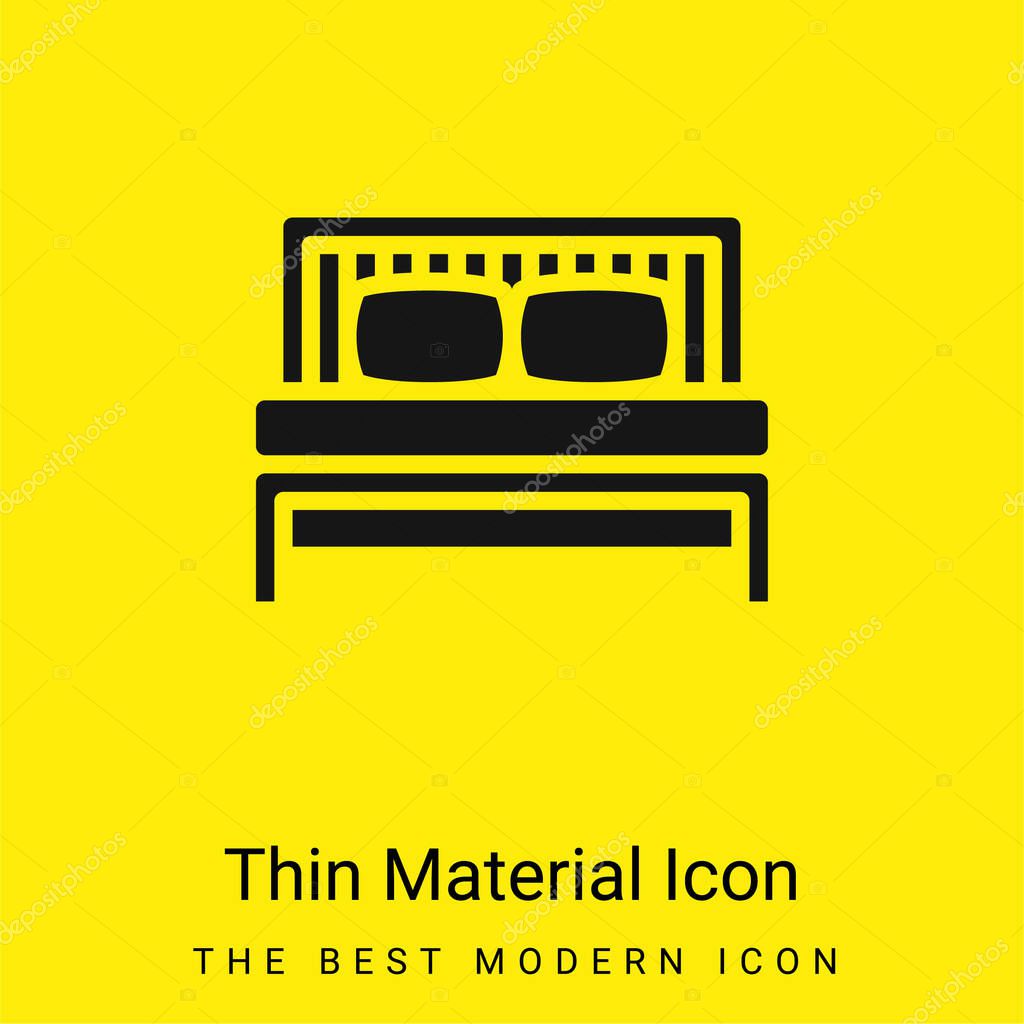 Bed minimal bright yellow material icon