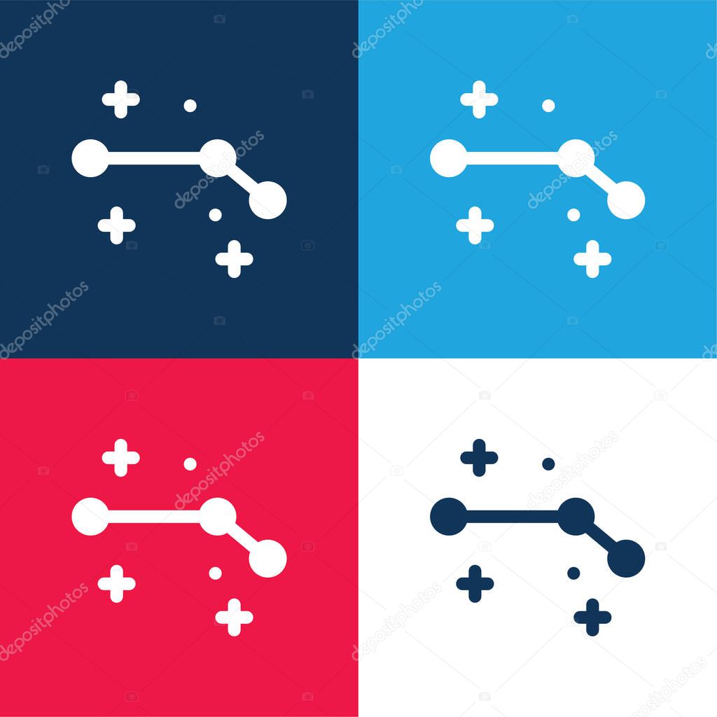 Aries blue and red four color minimal icon set