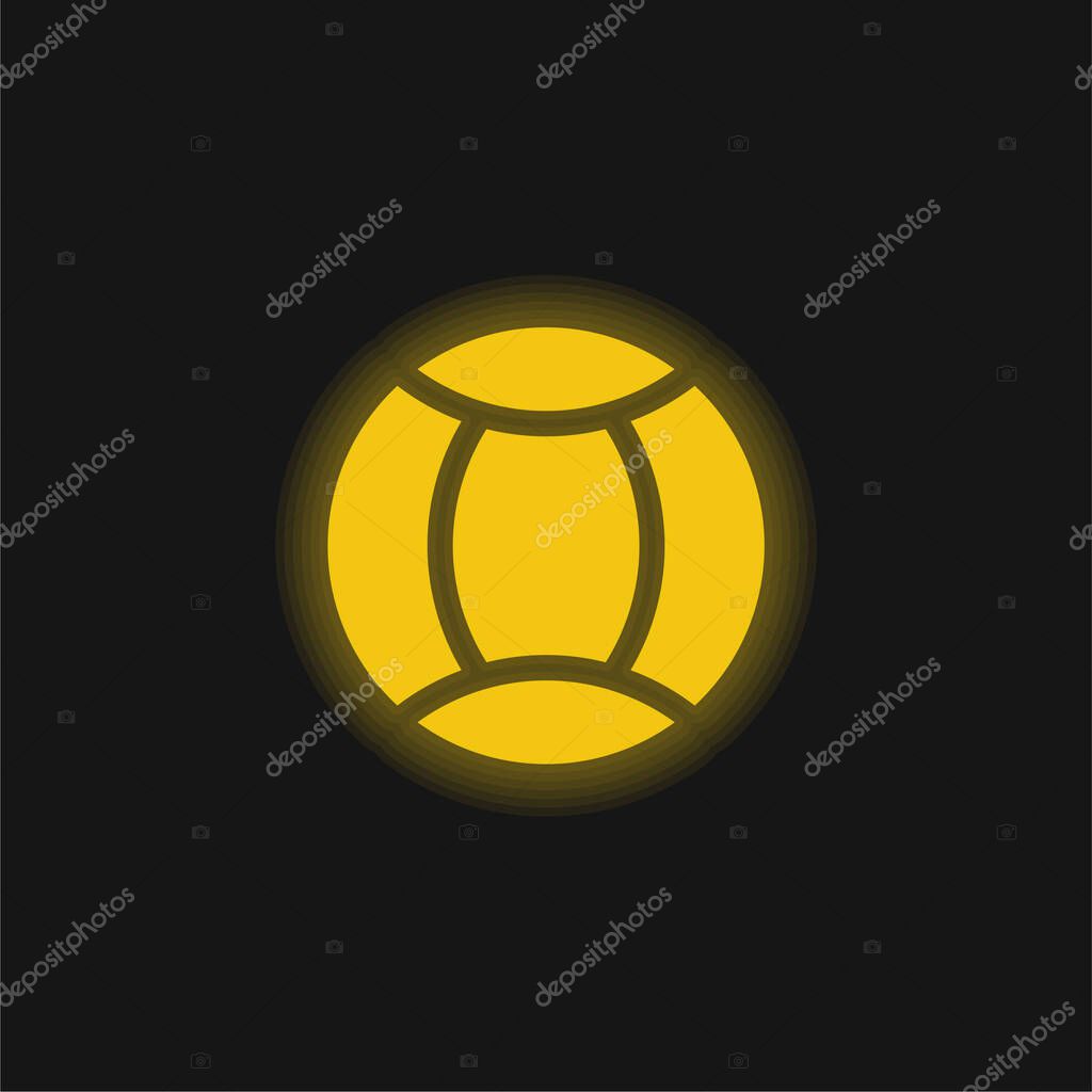 Ball yellow glowing neon icon