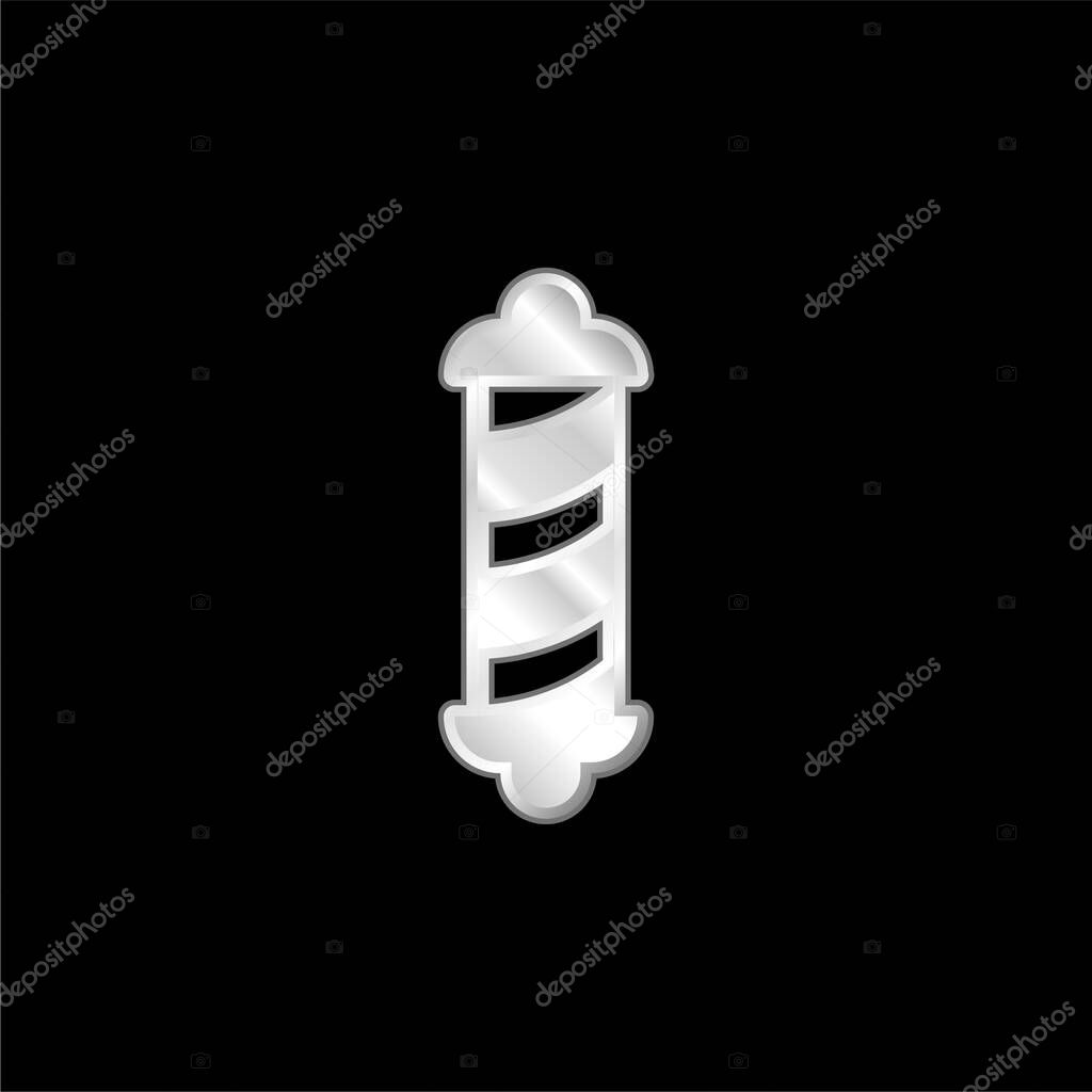 Barbershop silver plated metallic icon