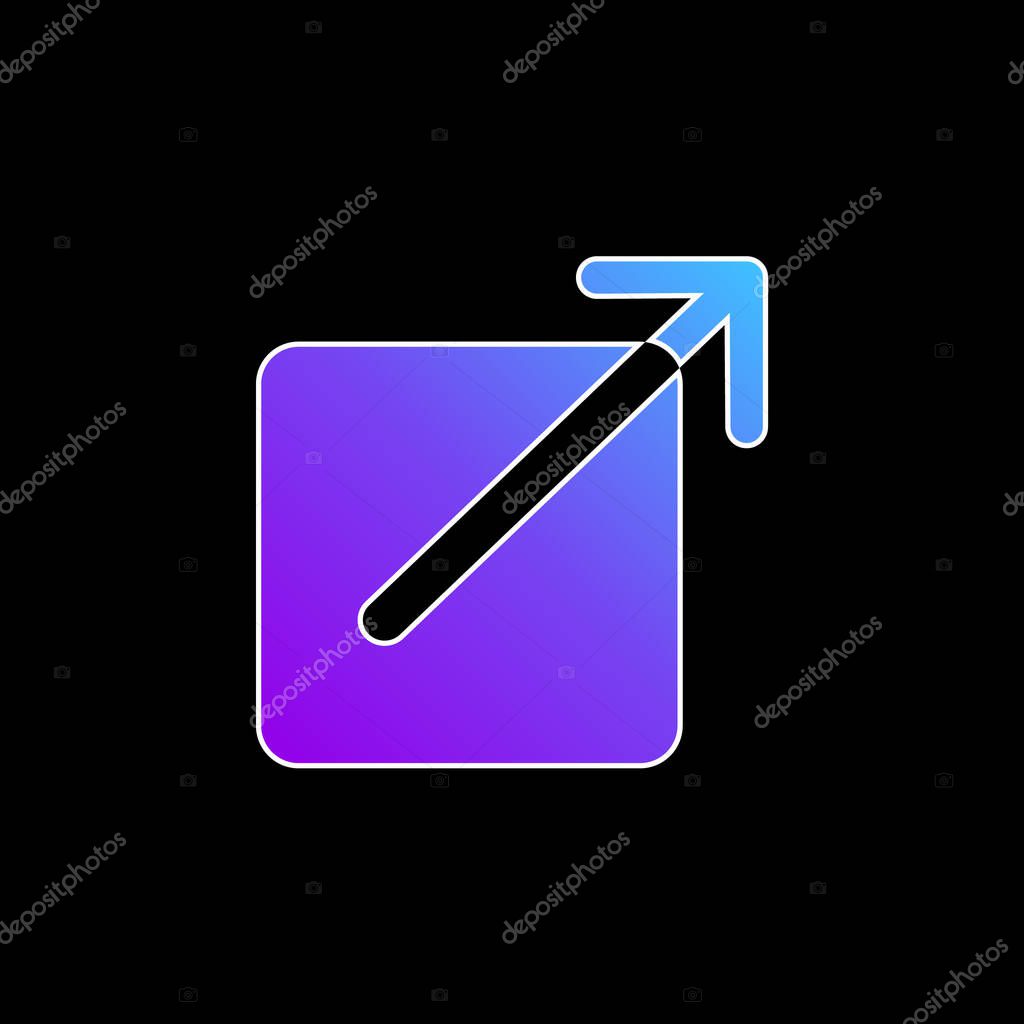 Black Square Button With An Arrow Pointing Out To Upper Right blue gradient vector icon
