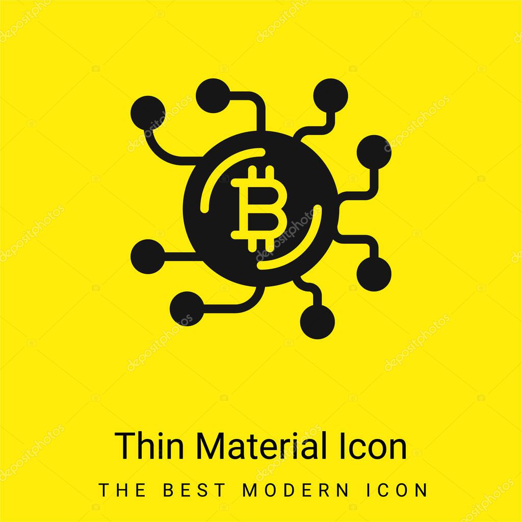 Bitcoin minimal bright yellow material icon