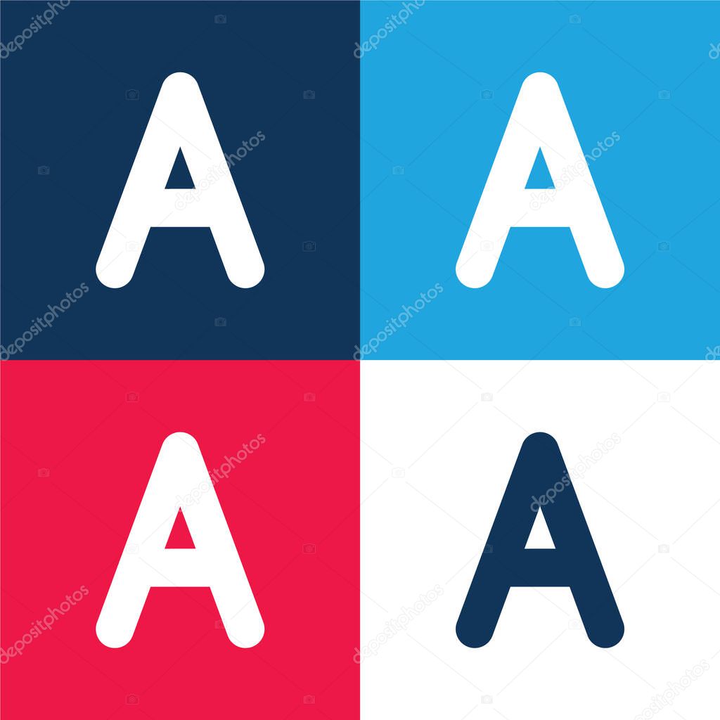 A blue and red four color minimal icon set