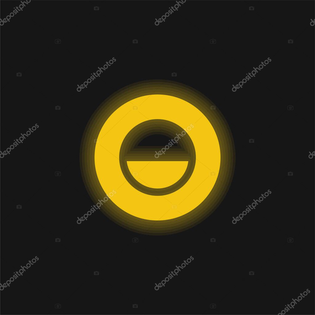 Black And White yellow glowing neon icon
