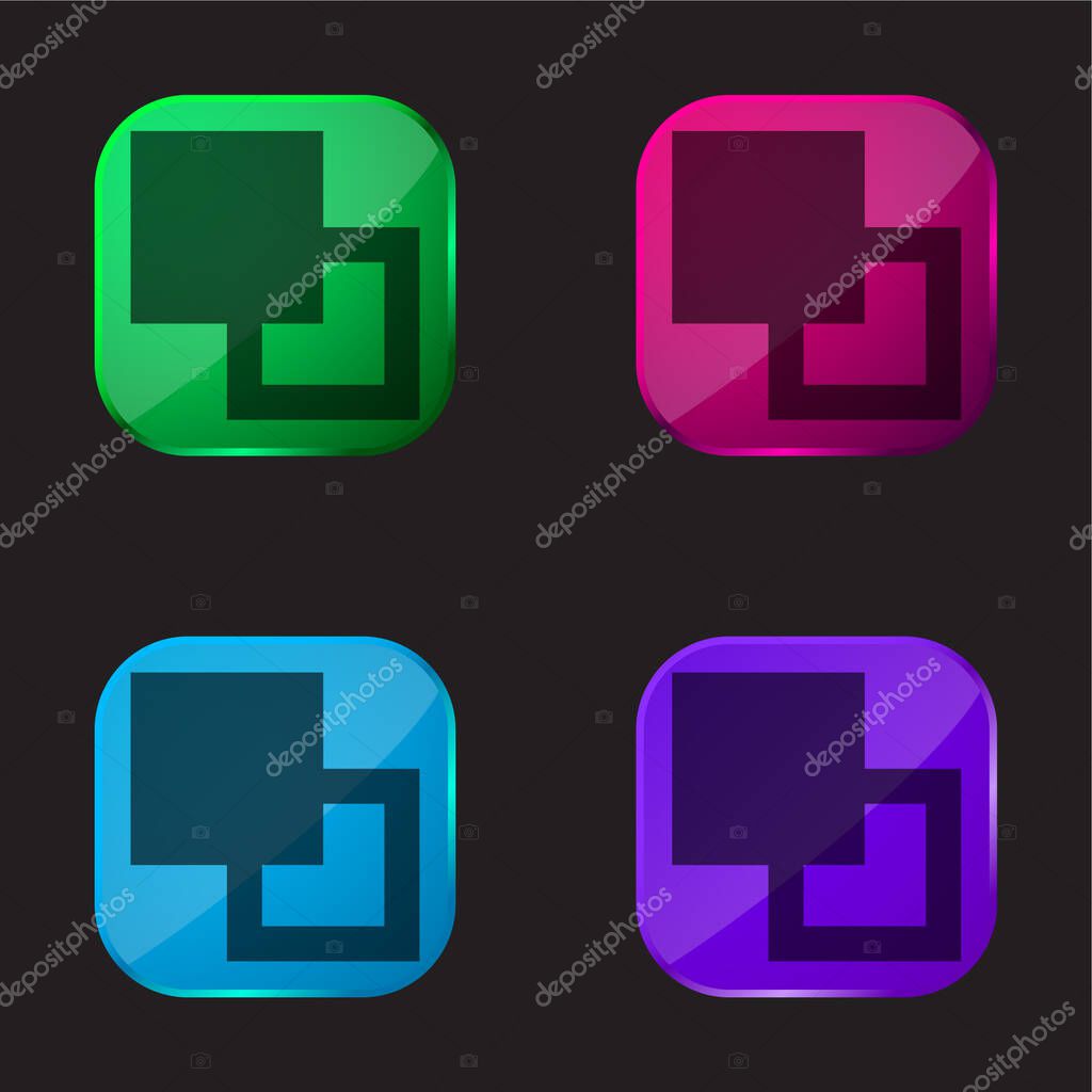 Background four color glass button icon