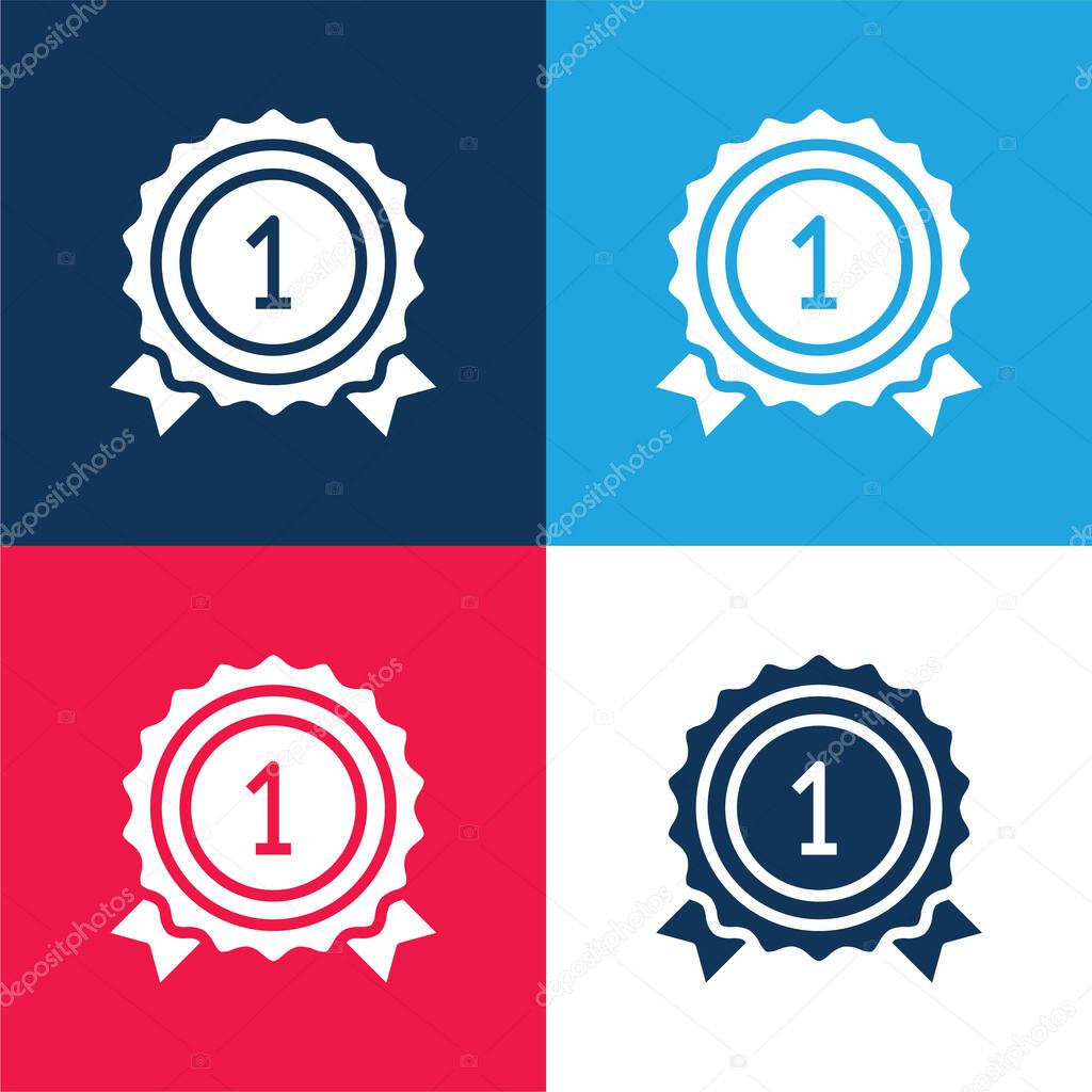 Award blue and red four color minimal icon set