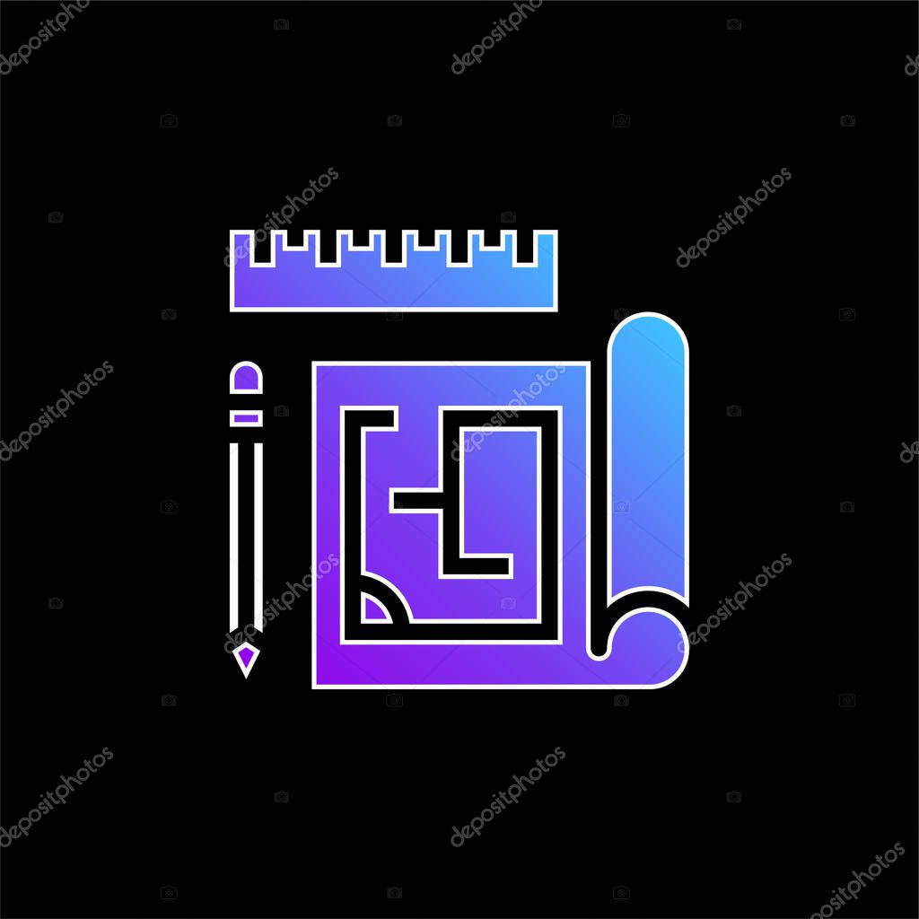Blueprint blue gradient vector icon