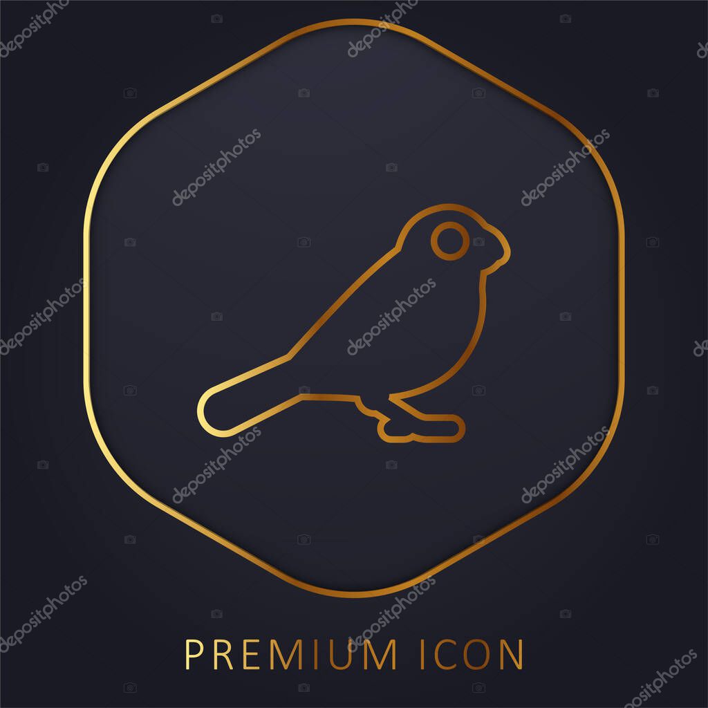 Bird golden line premium logo or icon