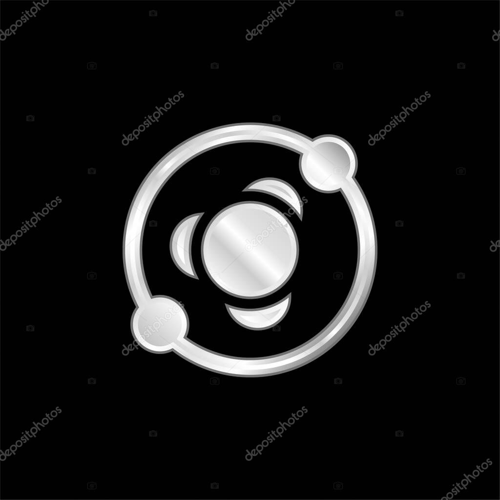 Atomic Structure silver plated metallic icon