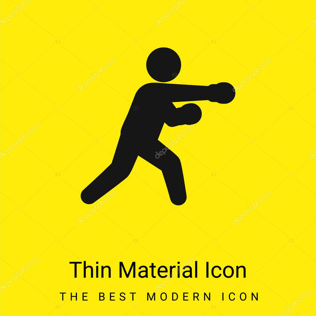 Boxing Fighter minimal bright yellow material icon