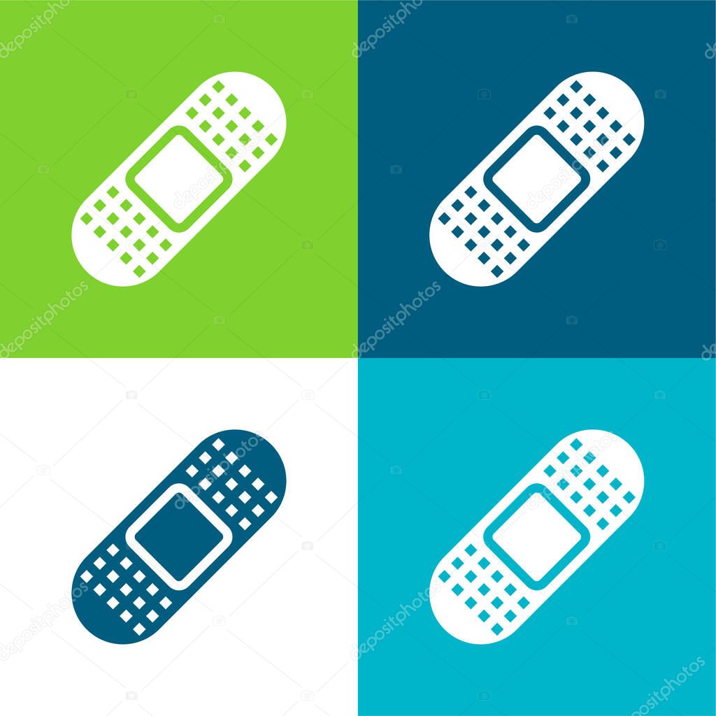 Bandage Flat four color minimal icon set