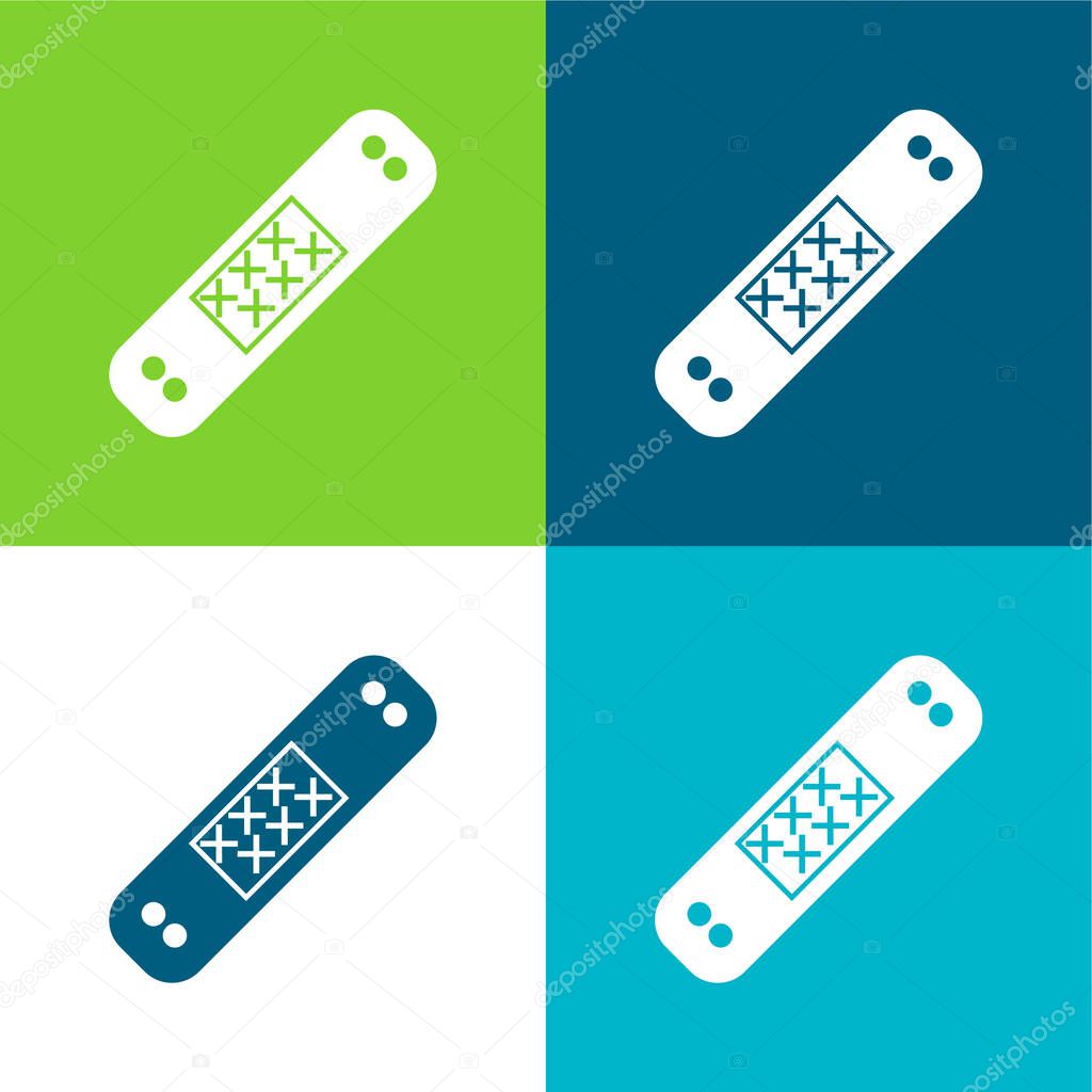 Band Aid Flat four color minimal icon set