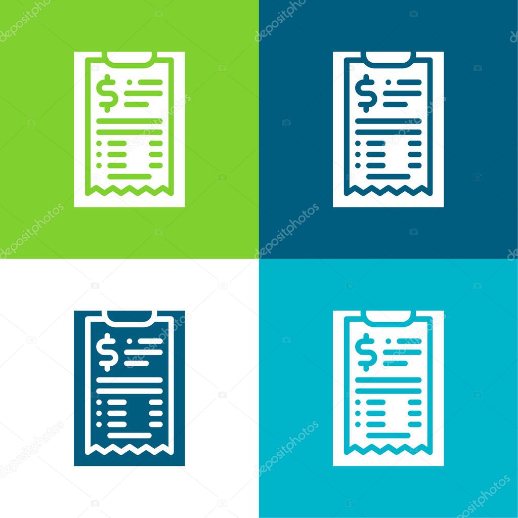 Bill Flat four color minimal icon set