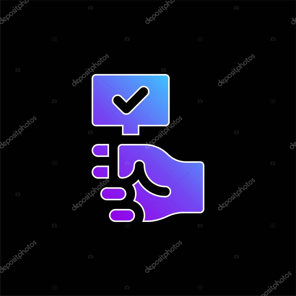 Auction blue gradient vector icon