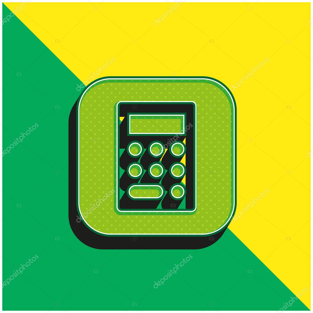 Apple Green and yellow modern 3d vector icon logo