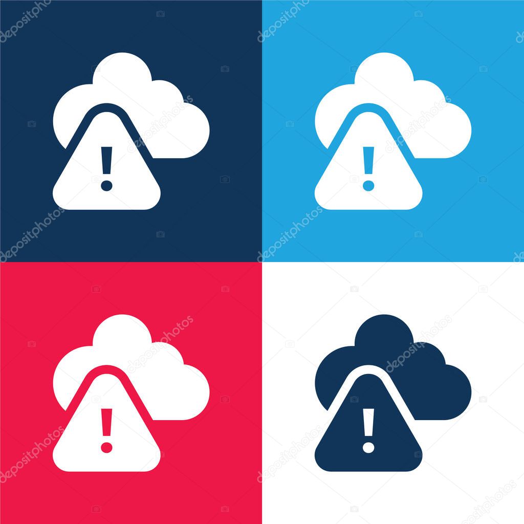 Access Denied blue and red four color minimal icon set
