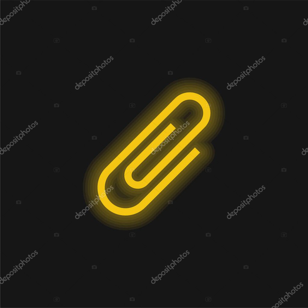 Attached yellow glowing neon icon