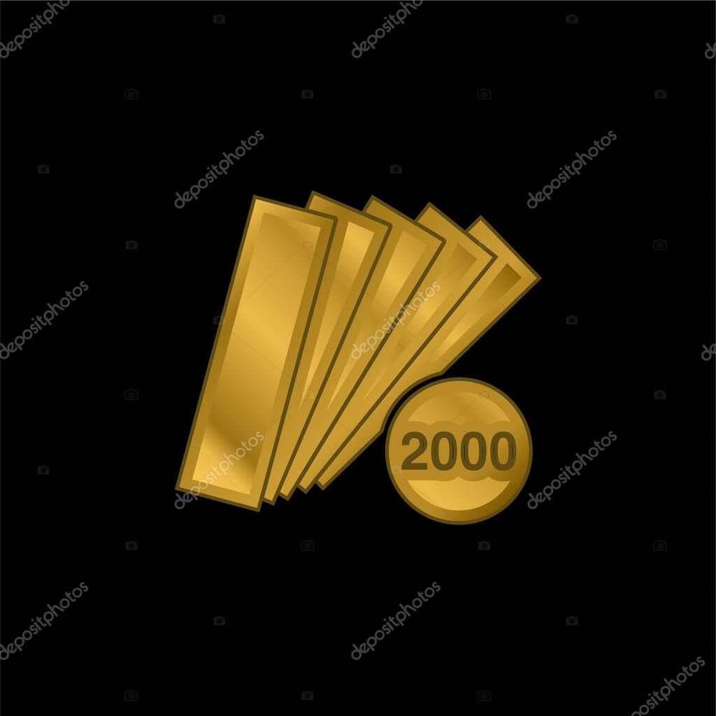 2000 Pieces Catalog gold plated metalic icon or logo vector